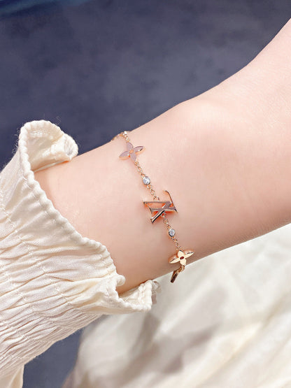 [Regalia Jewelry]STAR AND SUN 7 MOTIFS GOLD BRACELET