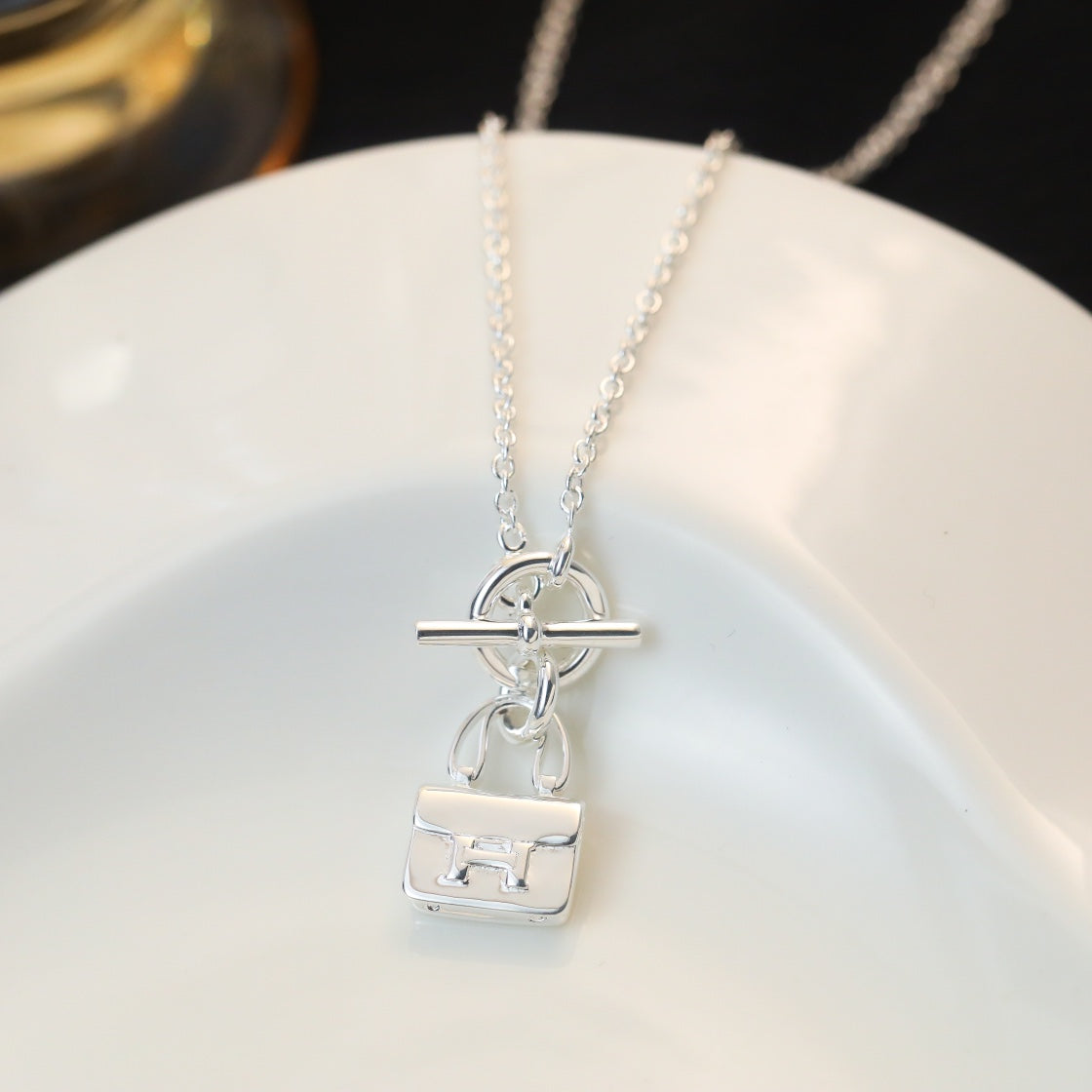 [Regalia Jewelry]POP H PEDANT SILVER NECKLACE