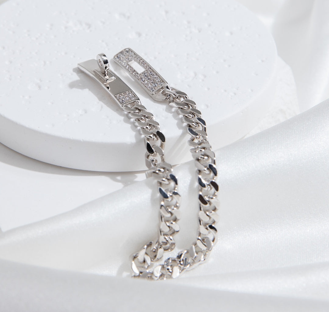 [Regalia Jewelry]KELLY CHAIN SILVER DIAMOND BRACELET