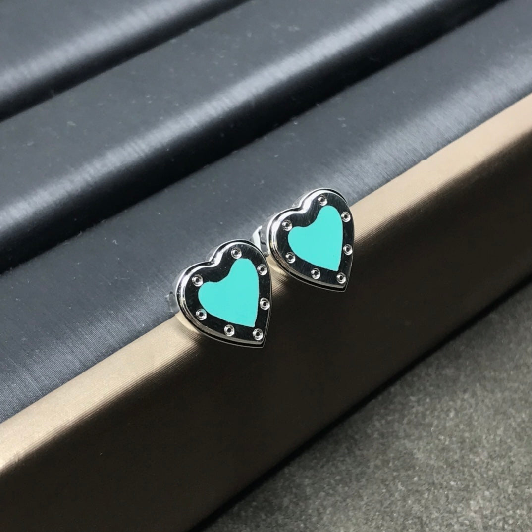 [Regalia Jewels]HEART STUD SILVER EARRINGS
