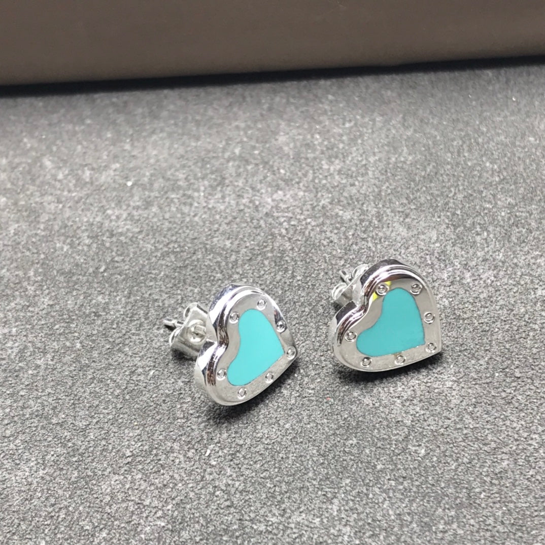 [Regalia Jewels]HEART STUD SILVER EARRINGS
