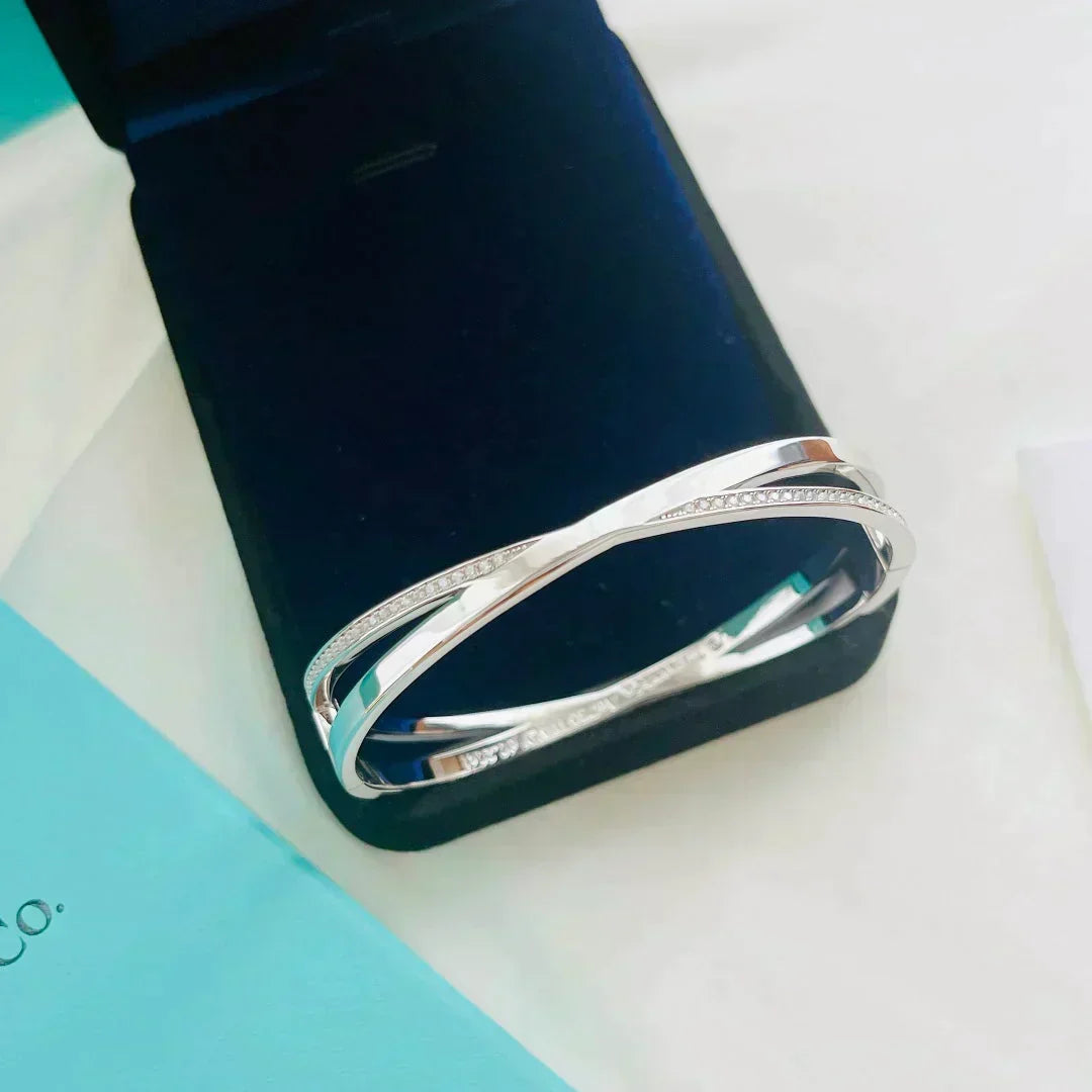 [Regalia Jewels]NARROW HINGED BANGLEIN WITH DIAMONDS SMALL