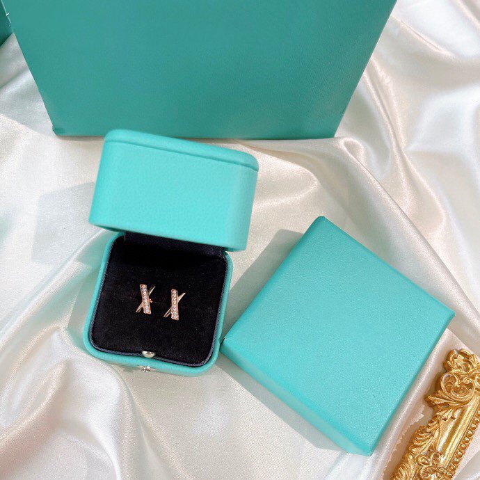 [Regalia Jewels]X EARRINGS ROSE GOLD DIAMONDS