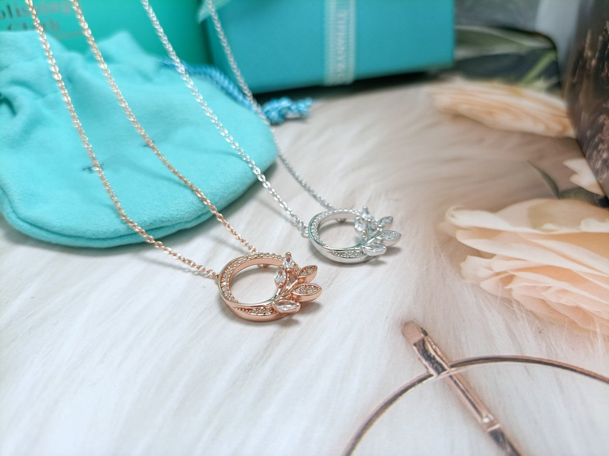[Regalia Jewels]DIAMOND VINE CIRCLE PENDANT PLATINUM NECKLACE