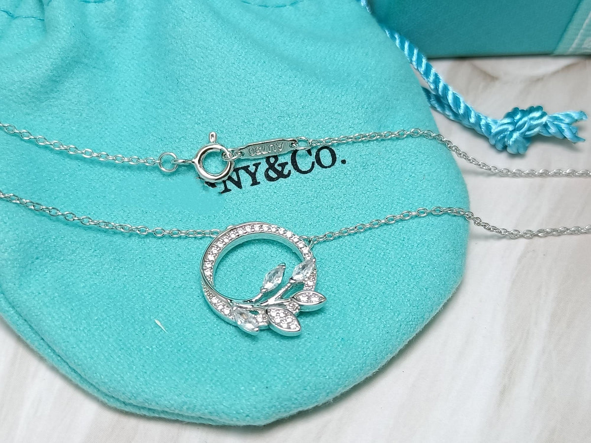 [Regalia Jewels]DIAMOND VINE CIRCLE PENDANT PLATINUM NECKLACE