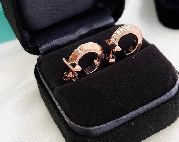 [Regalia Jewels]HOOP EARRINGS IN ROSE GOLD WITH DIAMONDS