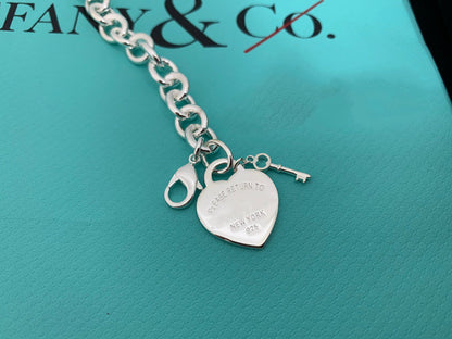 [Regalia Jewels]KEY HEART CARD CHUNKY INTERLOCKING BRACELET LENGTH