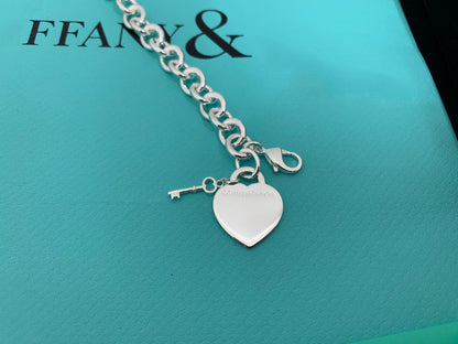 [Regalia Jewels]KEY HEART CARD CHUNKY INTERLOCKING BRACELET LENGTH