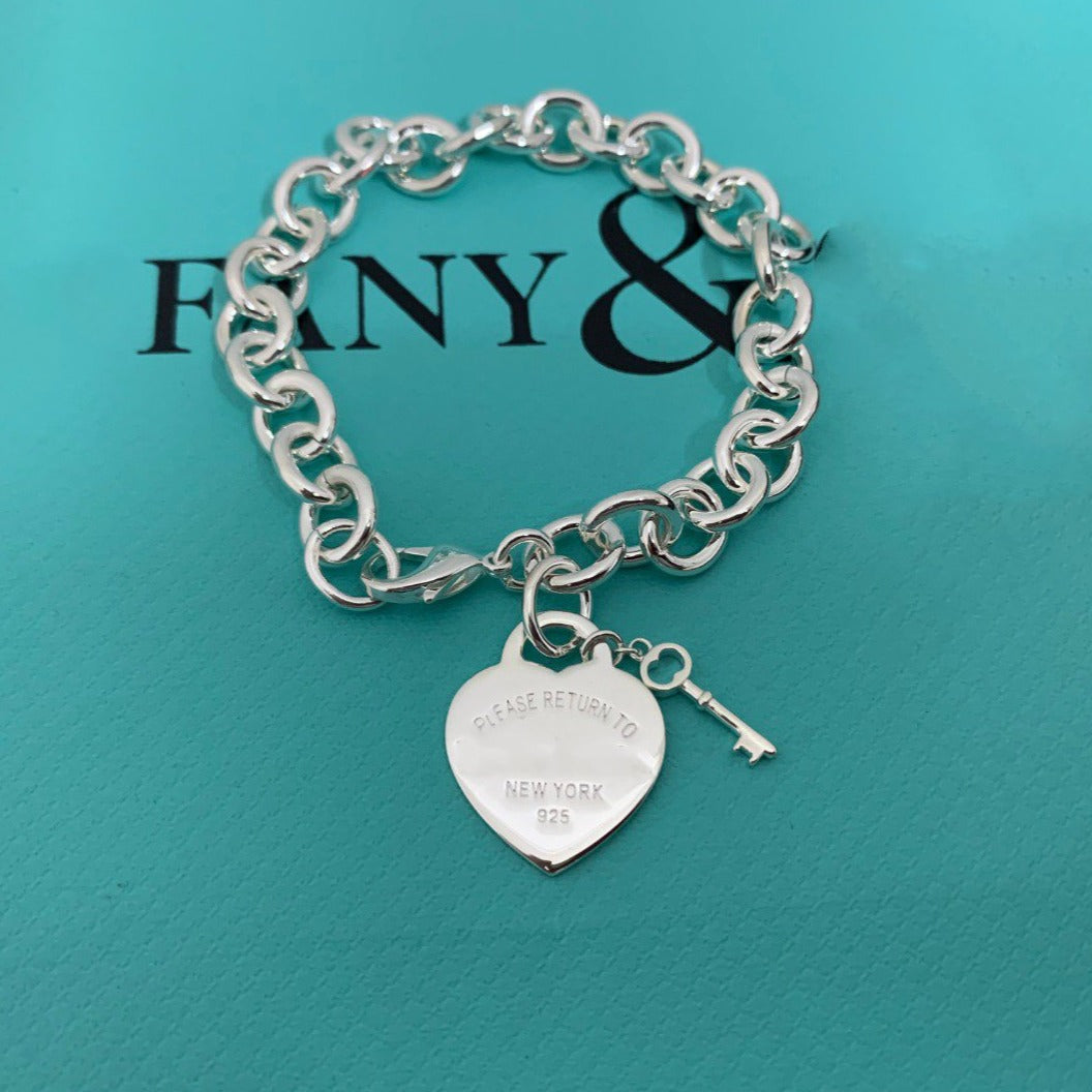 [Regalia Jewels]KEY HEART CARD CHUNKY INTERLOCKING BRACELET LENGTH