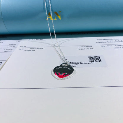 [Regalia Jewels]COLOUR HEART SPLASH TAG NECKLACE