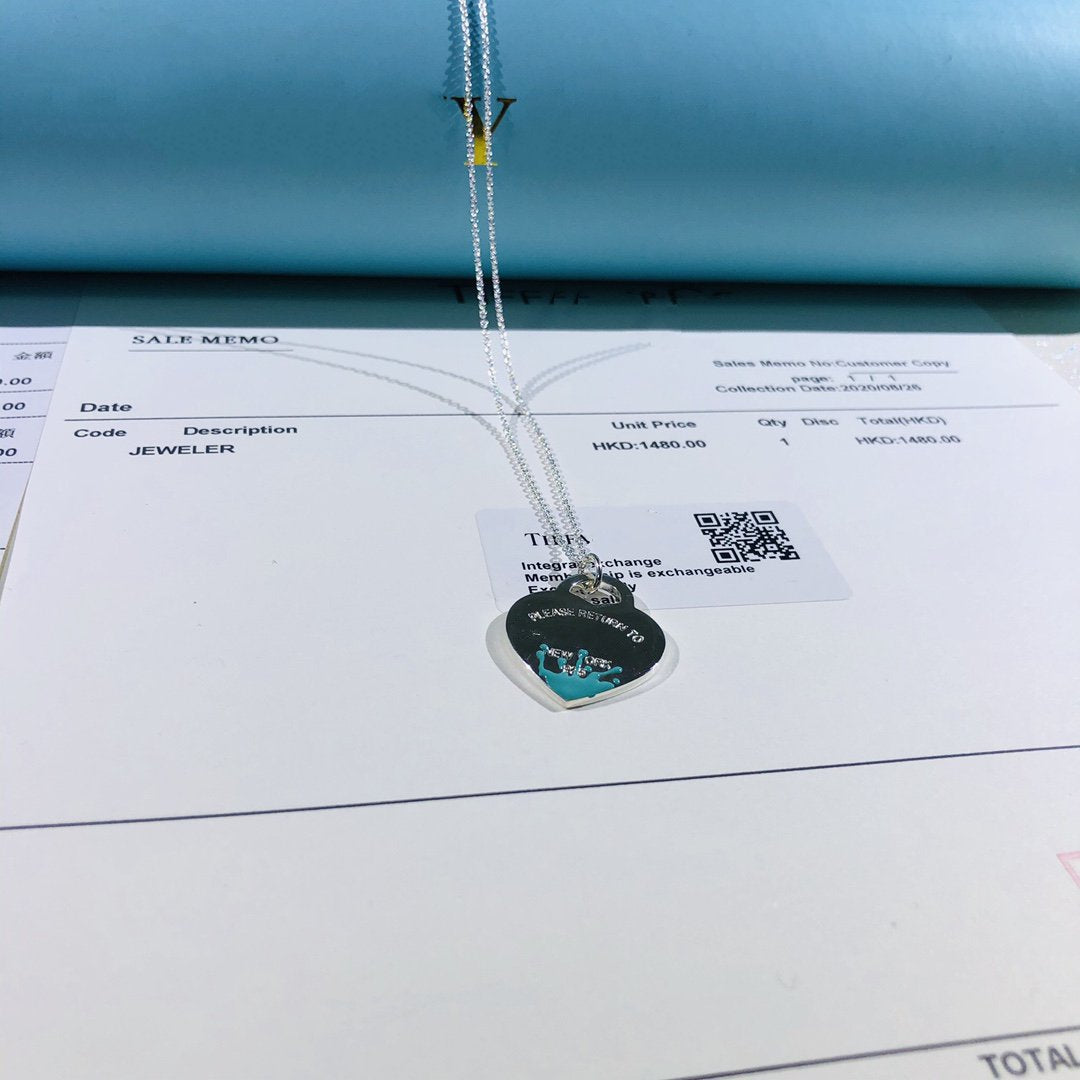 [Regalia Jewels]COLOUR HEART SPLASH TAG NECKLACE