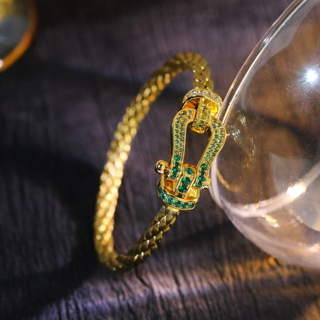 [Regalia Jewelry]FORCE 10 GOLD GREEN DIAMOND PAVED