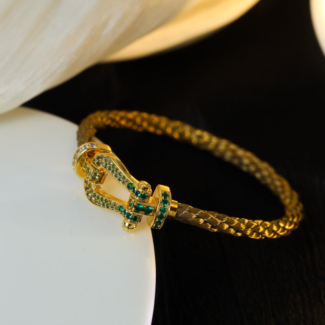 [Regalia Jewelry]FORCE 10 GOLD GREEN DIAMOND PAVED