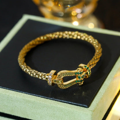 [Regalia Jewelry]FORCE 10 GOLD GREEN DIAMOND PAVED