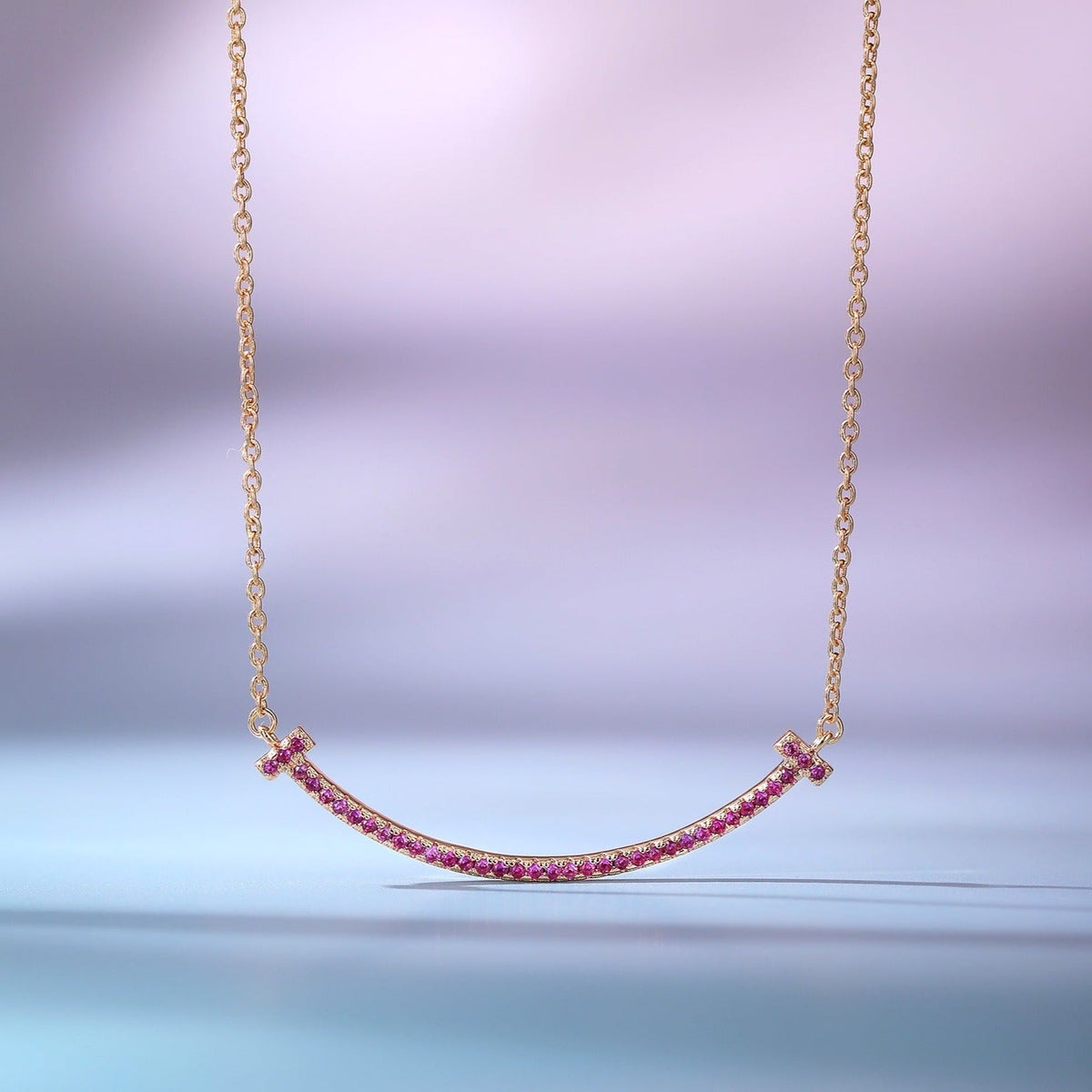 [Regalia Jewels]BIG SMILE PEDANT PINK DIAMOND NECKLACE