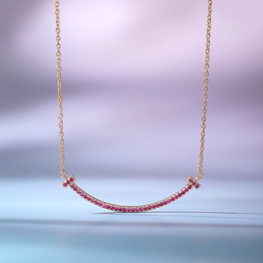 [Regalia Jewels]BIG SMILE PEDANT PINK DIAMOND NECKLACE
