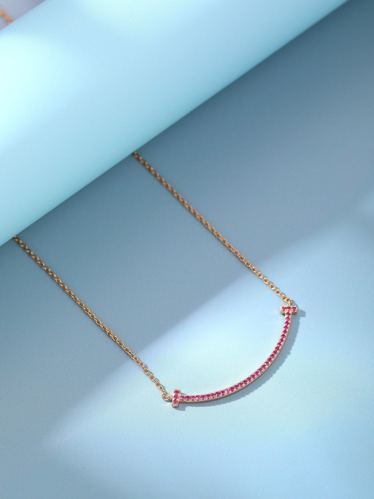 [Regalia Jewels]BIG SMILE PEDANT PINK DIAMOND NECKLACE