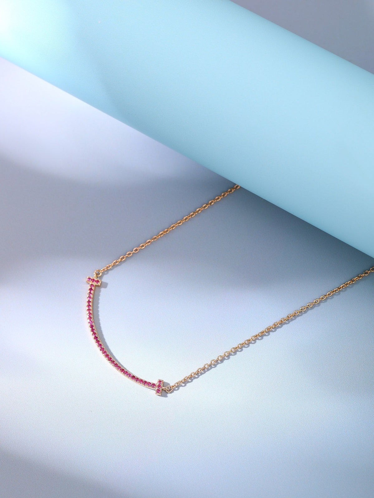 [Regalia Jewels]BIG SMILE PEDANT PINK DIAMOND NECKLACE