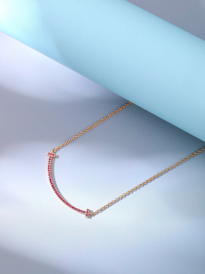[Regalia Jewels]BIG SMILE PEDANT PINK DIAMOND NECKLACE