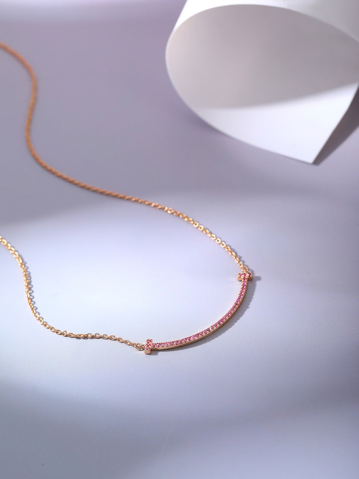 [Regalia Jewels]BIG SMILE PEDANT PINK DIAMOND NECKLACE