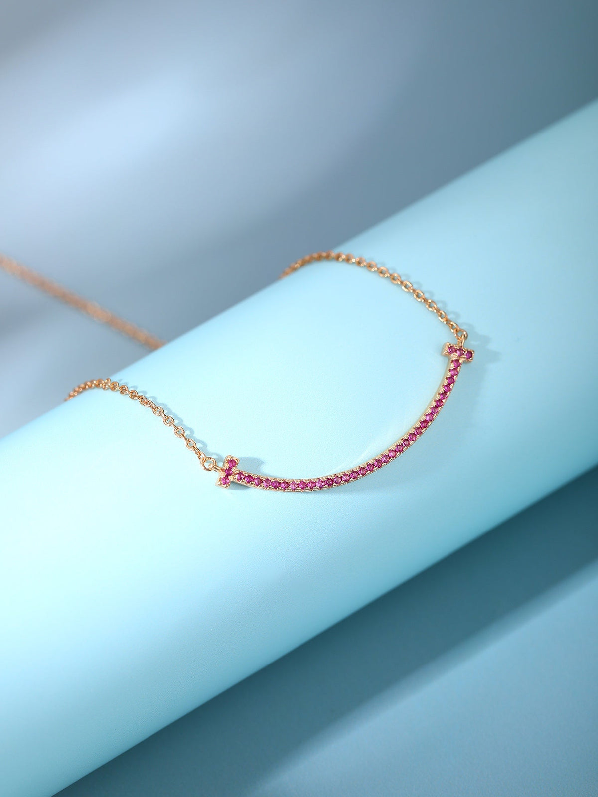 [Regalia Jewels]BIG SMILE PEDANT PINK DIAMOND NECKLACE