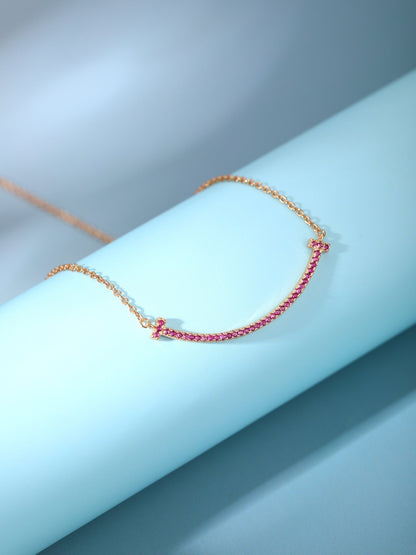 [Regalia Jewels]BIG SMILE PEDANT PINK DIAMOND NECKLACE