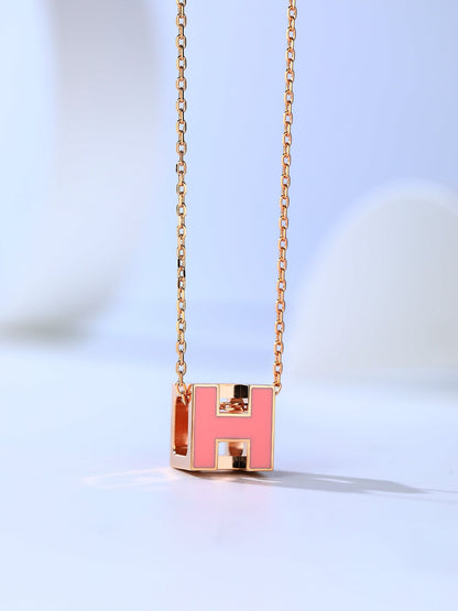 [Regalia Jewelry]H CAGE PINK GOLD NECKLACE