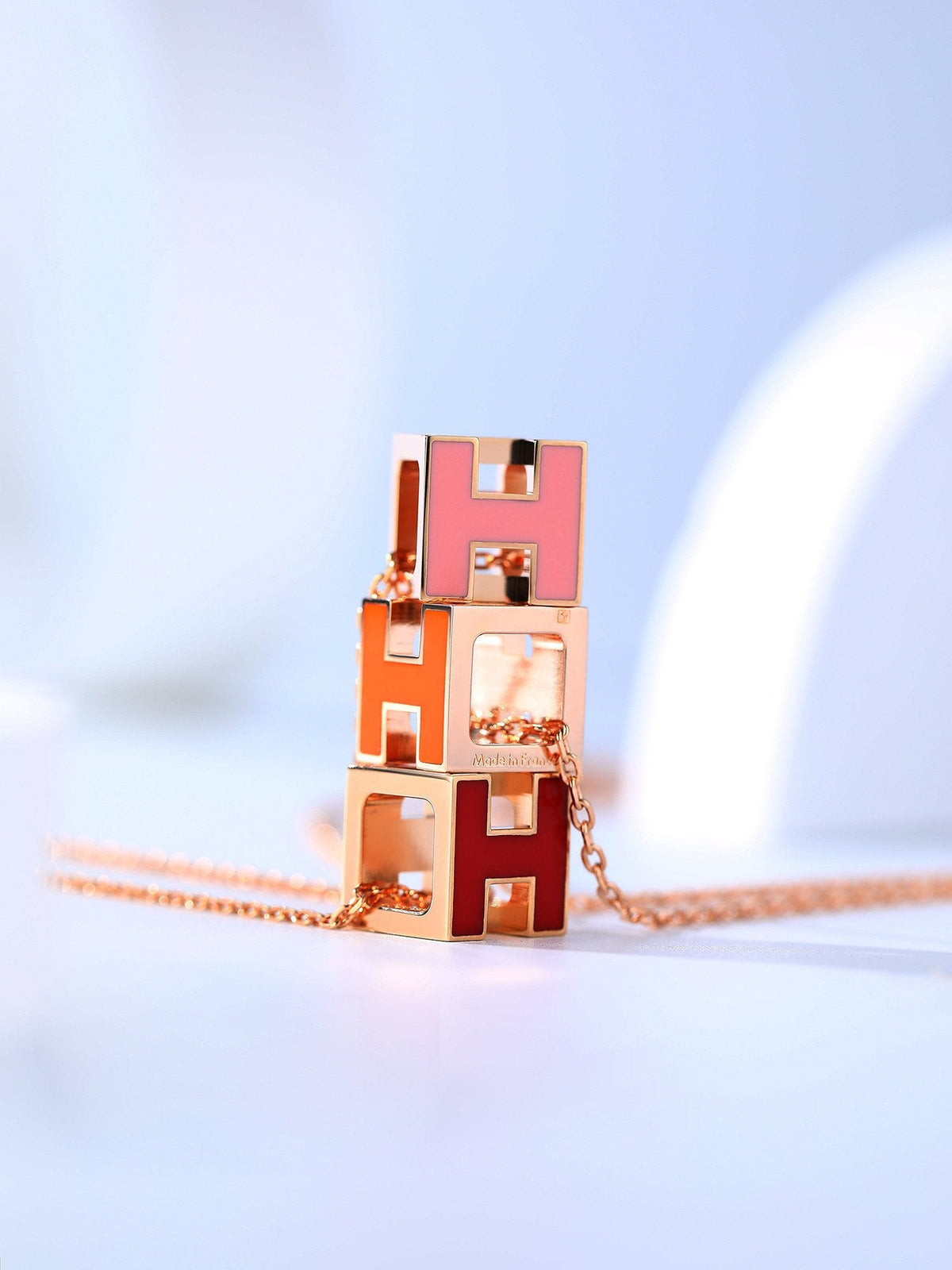 [Regalia Jewelry]H CAGE PINK GOLD NECKLACE