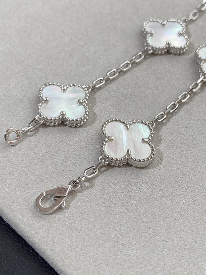 [Regalia Jewelry]CLOVER SILVER MOP 5 MOTIF BRACELET