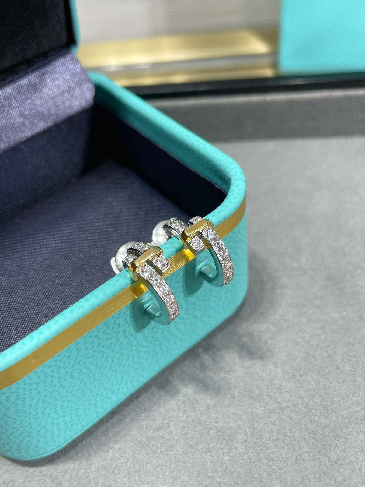 [Regalia Jewels]EDGE DIAMOND PINK GOLD EARRINGS