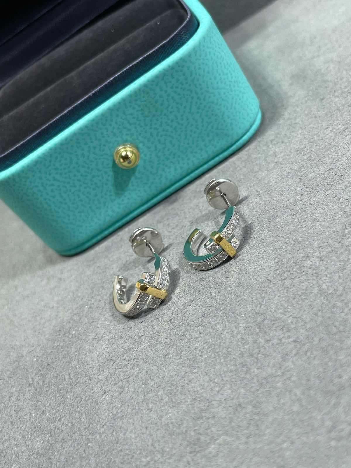 [Regalia Jewels]EDGE DIAMOND PINK GOLD EARRINGS