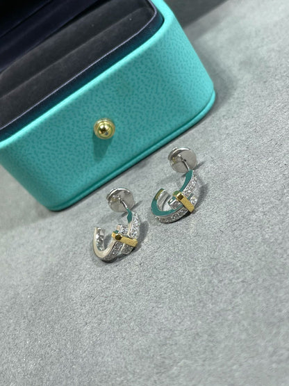 [Regalia Jewels]EDGE DIAMOND PINK GOLD EARRINGS
