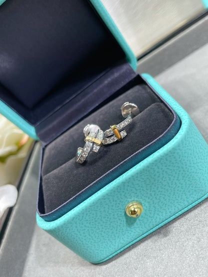 [Regalia Jewels]EDGE DIAMOND PINK GOLD EARRINGS