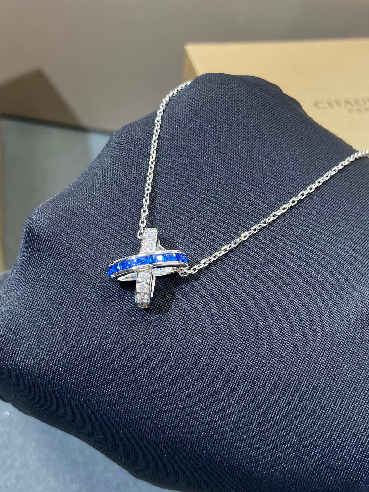 [Regalia Jewelry]LIENS DIAMOND SILVER NECKLACE