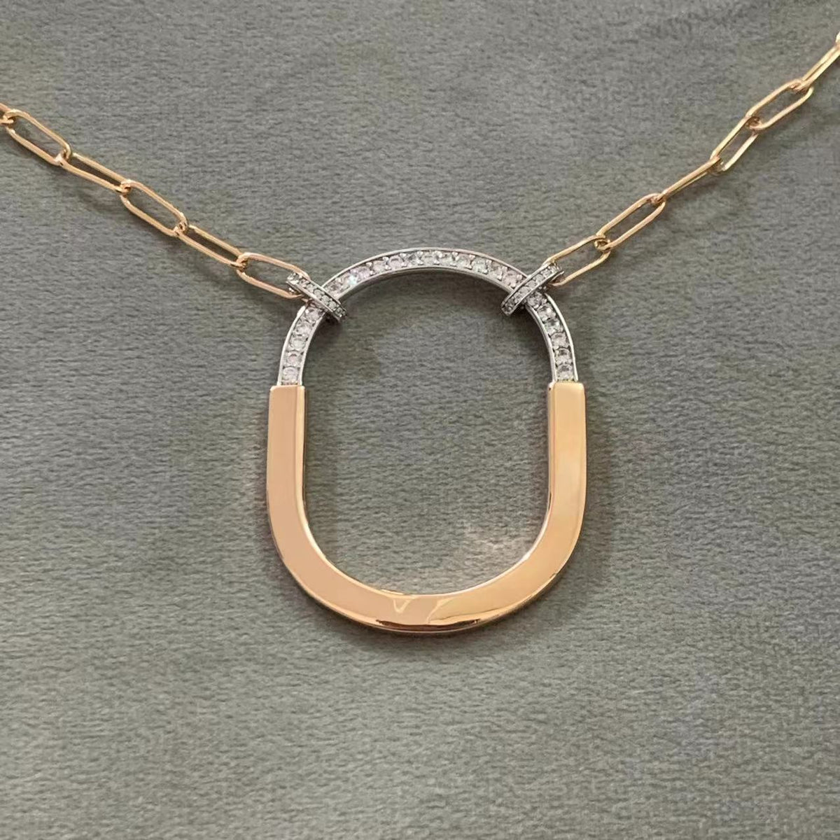 [Regalia Jewels]LOCK DIAMOND NECKLACE