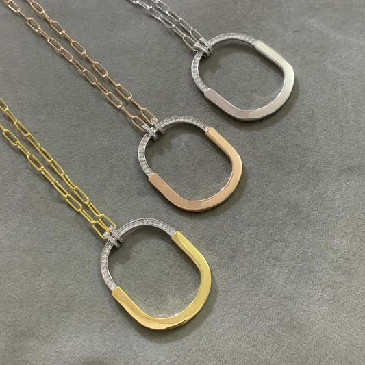 [Regalia Jewels]LOCK DIAMOND NECKLACE