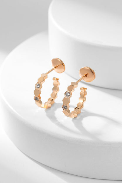[Regalia Jewelry]BEE LOVE DIAMOND HOOP EARRINGS