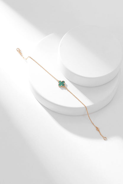 [Regalia Jewelry]CLOVER BRACELET MALACHITE 1 MOTIF