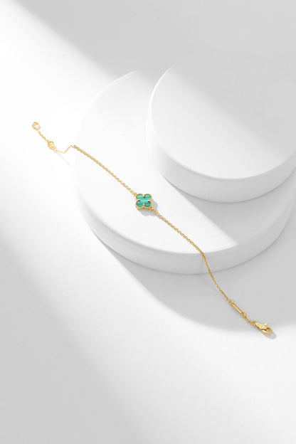 [Regalia Jewelry]CLOVER BRACELET MALACHITE 1 MOTIF