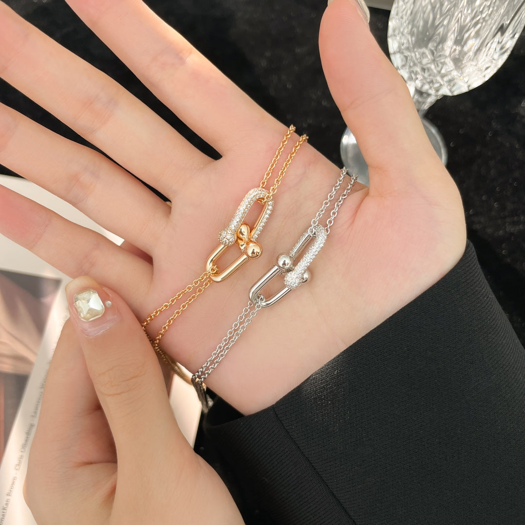 [Regalia Jewels]HARDWEAR DIAMOND PEDANT DOUBLE CHAIN NECKLACE