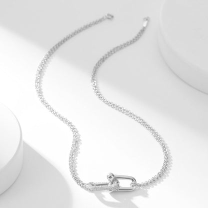 [Regalia Jewels]HARDWEAR DIAMOND PEDANT DOUBLE CHAIN NECKLACE