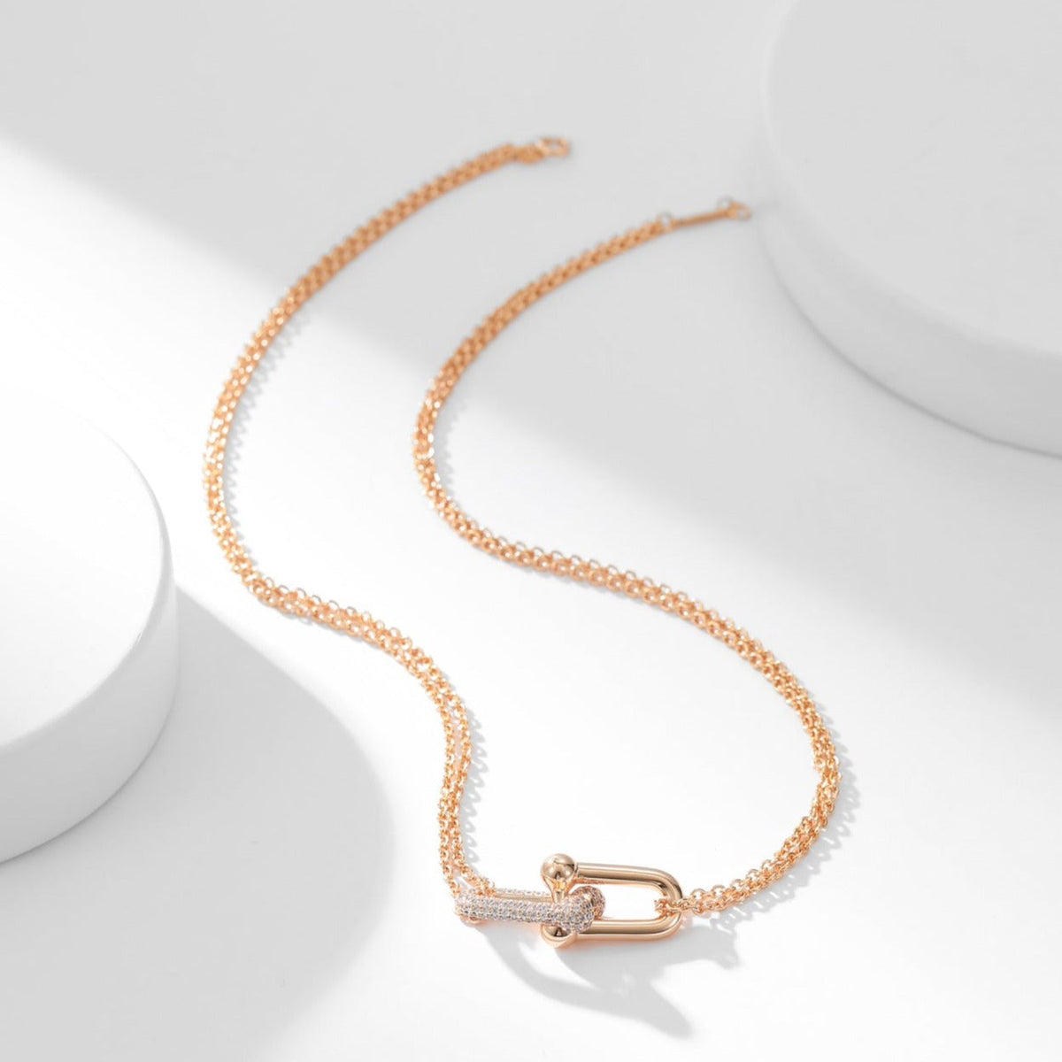 [Regalia Jewels]HARDWEAR DIAMOND PEDANT DOUBLE CHAIN NECKLACE