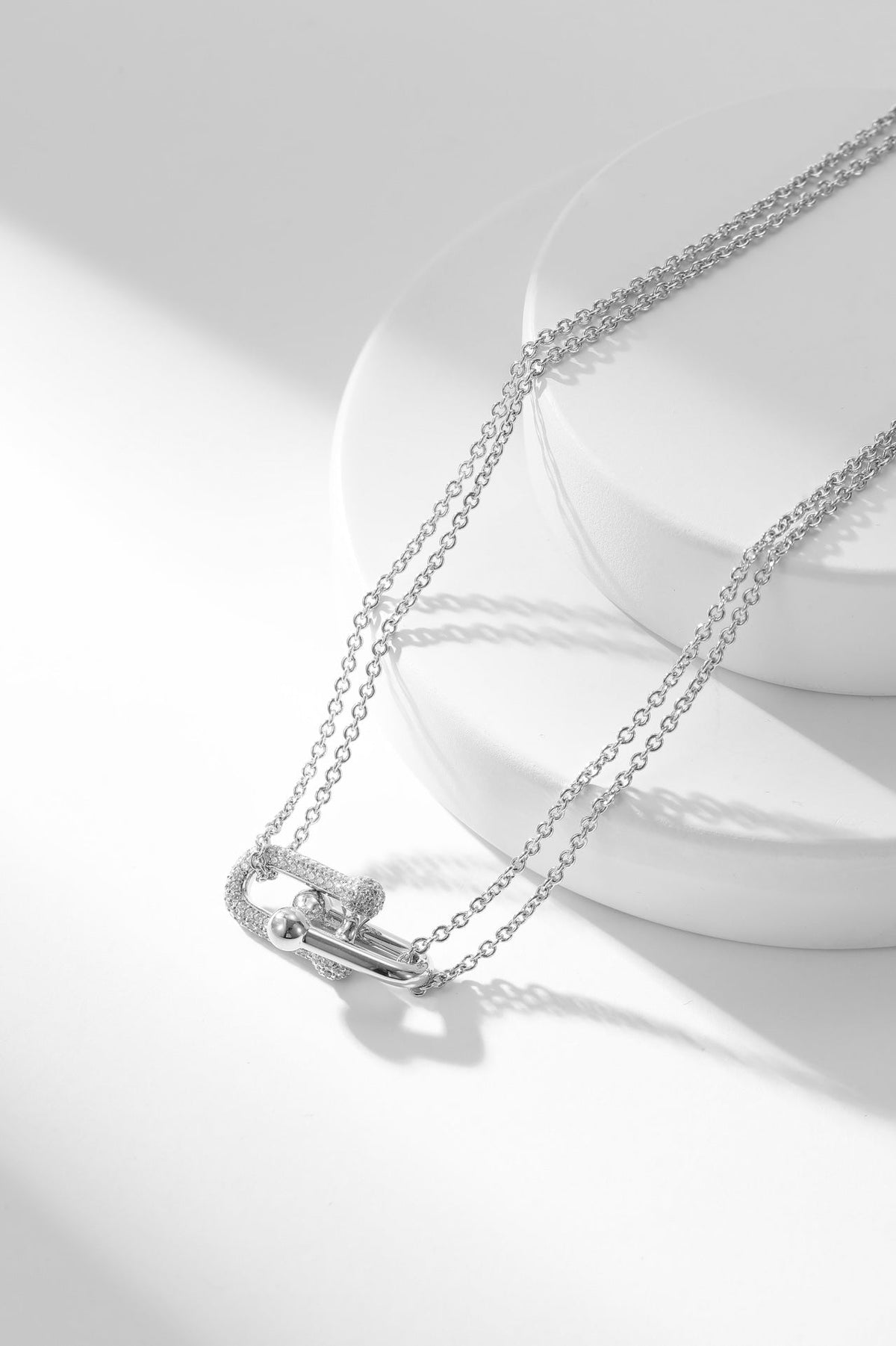 [Regalia Jewels]HARDWEAR DIAMOND PEDANT DOUBLE CHAIN NECKLACE