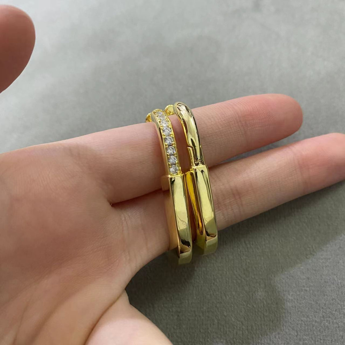 [Regalia Jewels]LOCK MEDIUM DIAMNOND EARRINGS