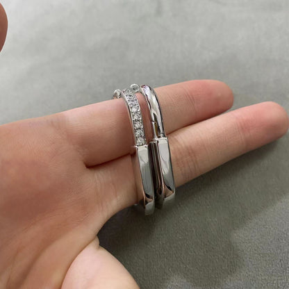 [Regalia Jewels]LOCK MEDIUM DIAMNOND EARRINGS