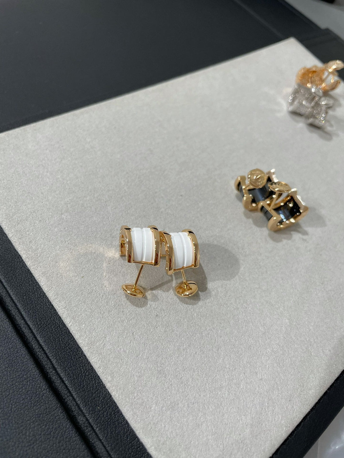 [Regalia Jewelry]ZERO 1 PINK GOLD CERAMIC EARRINGS