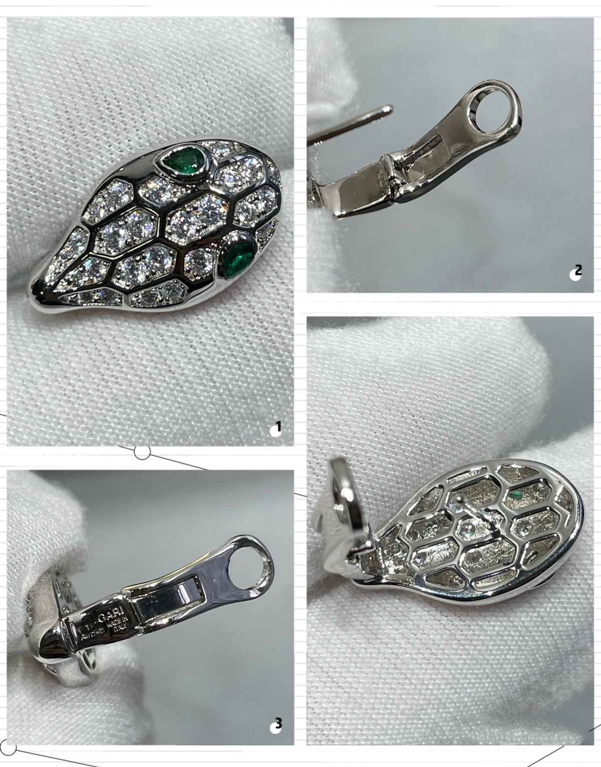 [Regalia Jewelry]SERPENT DIAMOND STUD EARRINGS