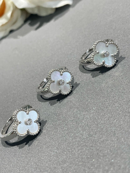 [Regalia Jewelry]CLOVER SILVER MOP DIAMOND RING
