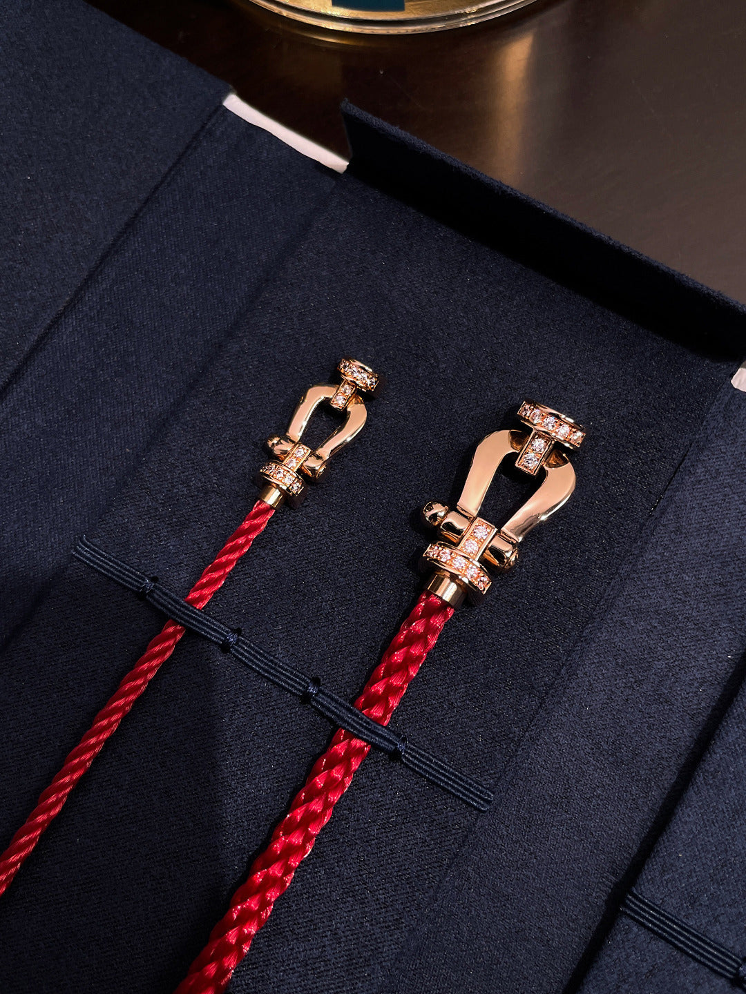 [Regalia Jewelry]FORCE 10 HALF DIAMOND PINK GOLD RED CORDERI LARGE AND MEDIUM MODEL