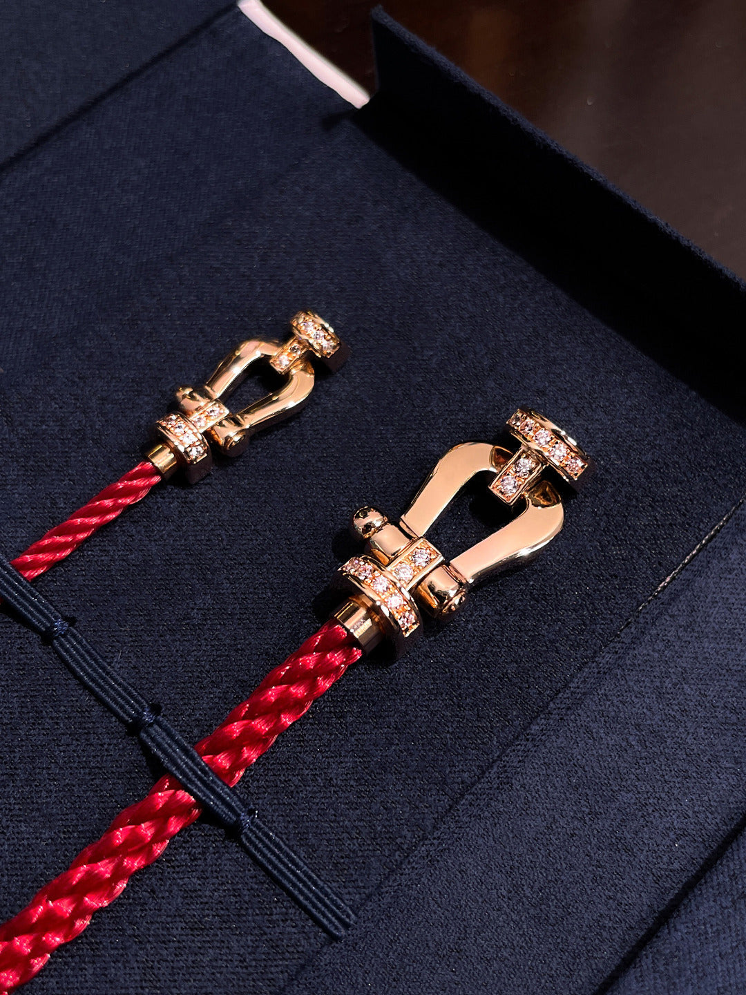 [Regalia Jewelry]FORCE 10 HALF DIAMOND PINK GOLD RED CORDERI LARGE AND MEDIUM MODEL
